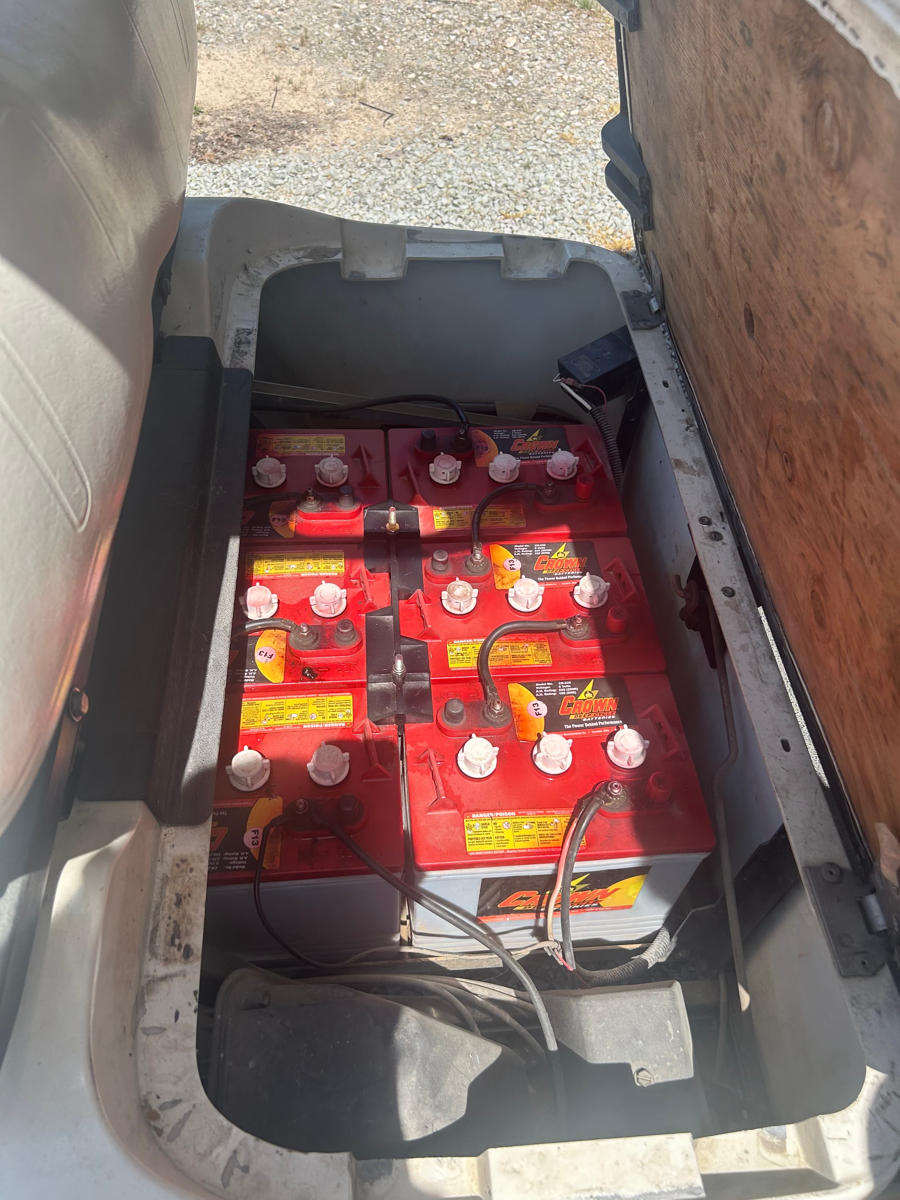 Original lead-acid battery pack before conversion